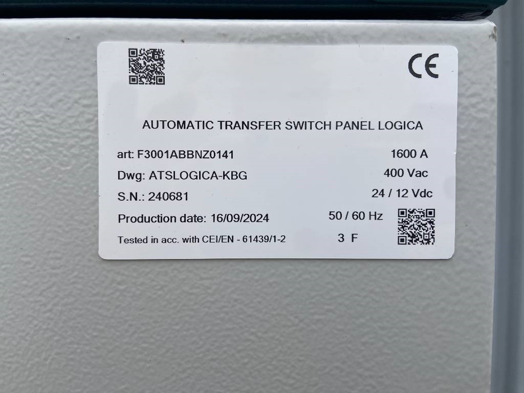 Equipo de construcción nuevo ATS Panel 1600A - Max 1.100 kVA - DPX-27511: foto 12