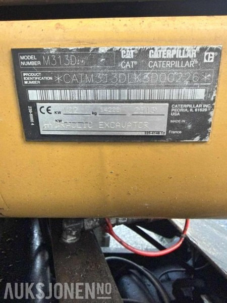 2013 Cat M313D med skjær kun 9.700 arbeidstimer! Indexator Rototilt, NY SERTIFISERT!, NYE DEKK! GRAVESKUFFE + PUSSESKUFFE TOP STAND! - Excavadora: foto 4 2013 Cat M313D med skjær kun 9.700 arbeidstimer! Indexator Rototilt, NY SERTIFISERT!, NYE DEKK! GRAVESKUFFE + PUSSESKUFFE TOP STAND! - Excavadora: foto 4