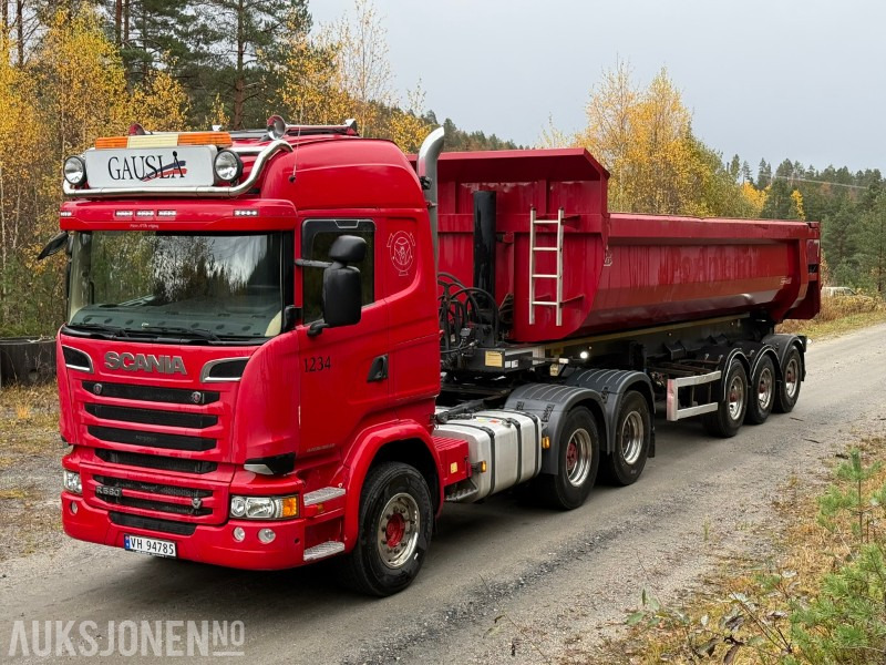 2018 Scania R580-V8-6x4-EURO6-260.000km-Tippsemi m/ Langendorf tralle - Cabeza tractora: foto 1 2018 Scania R580-V8-6x4-EURO6-260.000km-Tippsemi m/ Langendorf tralle - Cabeza tractora: foto 1