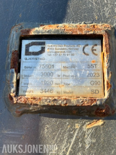 2023 Gjerstad 3000L, G90 - Implemento para Maquinaria de construcción: foto 3 2023 Gjerstad 3000L, G90 - Implemento para Maquinaria de construcción: foto 3