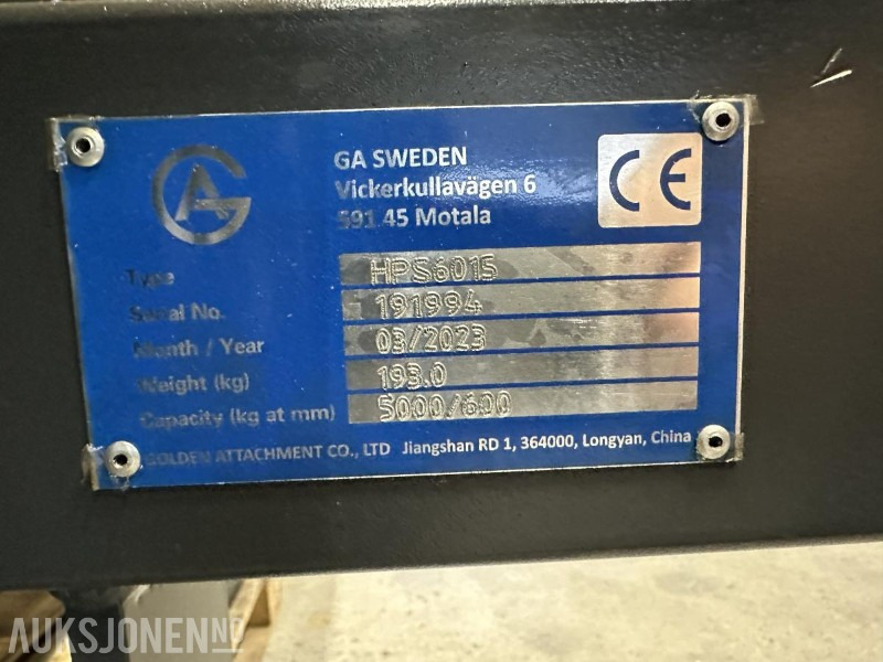 UBRUKT GA Hydrauliske Pallegafler Manitou 5t, 1500 x 1600 - Implemento para Maquinaria de construcción: foto 5 UBRUKT GA Hydrauliske Pallegafler Manitou 5t, 1500 x 1600 - Implemento para Maquinaria de construcción: foto 5