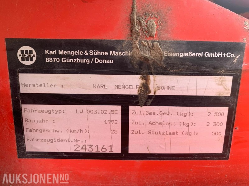1992 MENGELE LW190 T LESSEVOGN - Maquinaria agrícola: foto 5 1992 MENGELE LW190 T LESSEVOGN - Maquinaria agrícola: foto 5