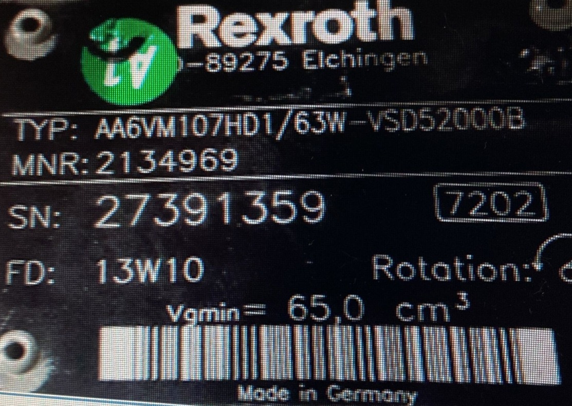 REXROTH A6VM107HD2/63W-VZB010F00B R902207840 - Motor hidráulico para Perforadora: foto 4 REXROTH A6VM107HD2/63W-VZB010F00B R902207840 - Motor hidráulico para Perforadora: foto 4