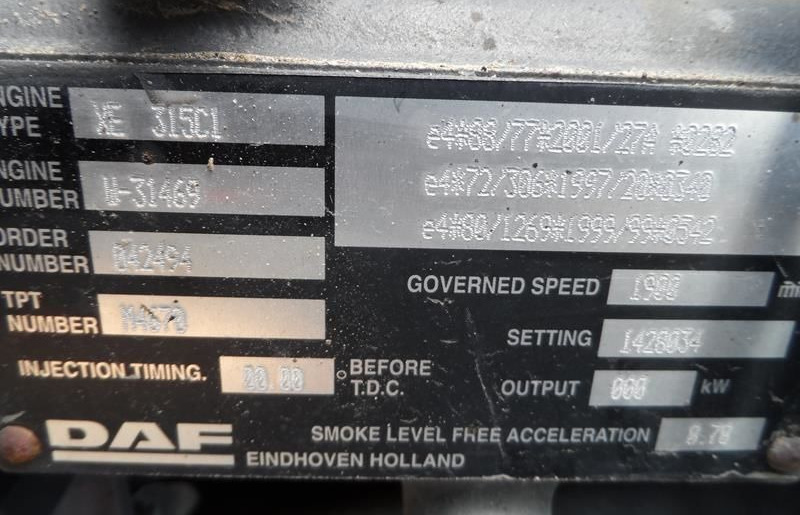 DAF XE 315 C1 DAF XF - Motor para Camión: foto 2 DAF XE 315 C1 DAF XF - Motor para Camión: foto 2