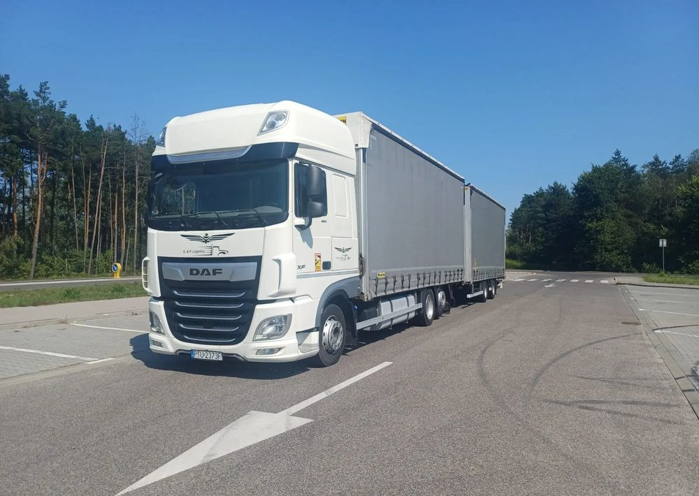 DAF XF 480 SUPER SPACE CAB / ZESTAW TANDEM PRZEJAZDOWY 120 M3 / SSC / ACC /EURO 6 - Camión lona: foto 5 DAF XF 480 SUPER SPACE CAB / ZESTAW TANDEM PRZEJAZDOWY 120 M3 / SSC / ACC /EURO 6 - Camión lona: foto 5