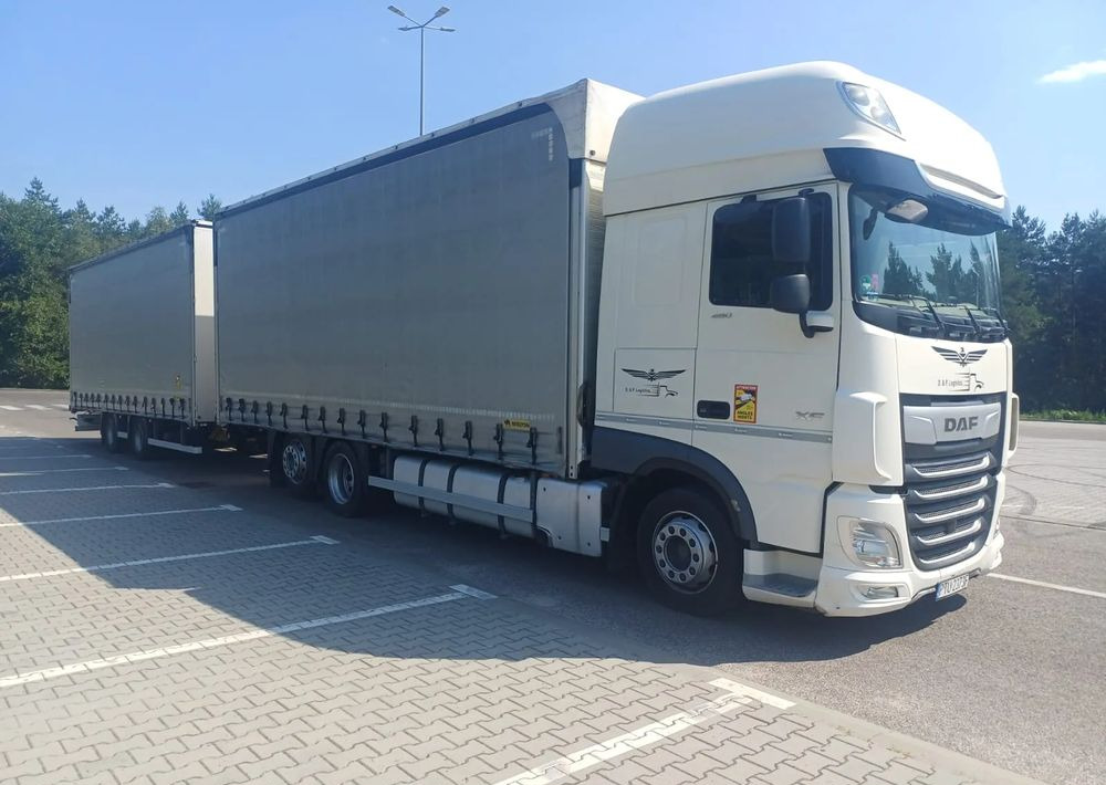 DAF XF 480 SUPER SPACE CAB / ZESTAW TANDEM PRZEJAZDOWY 120 M3 / SSC / ACC /EURO 6 - Camión lona: foto 1 DAF XF 480 SUPER SPACE CAB / ZESTAW TANDEM PRZEJAZDOWY 120 M3 / SSC / ACC /EURO 6 - Camión lona: foto 1