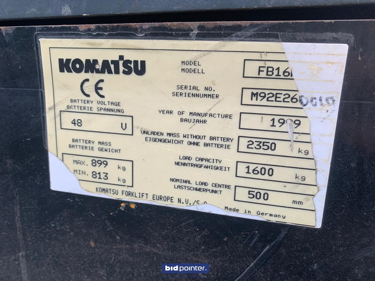 Carretilla elevadora eléctrica Heftruck elektrisch - 3 wiel - 1600kg! Freelift! Komatsu FB16 - 5.5 mtr. Sideshift!: foto 7