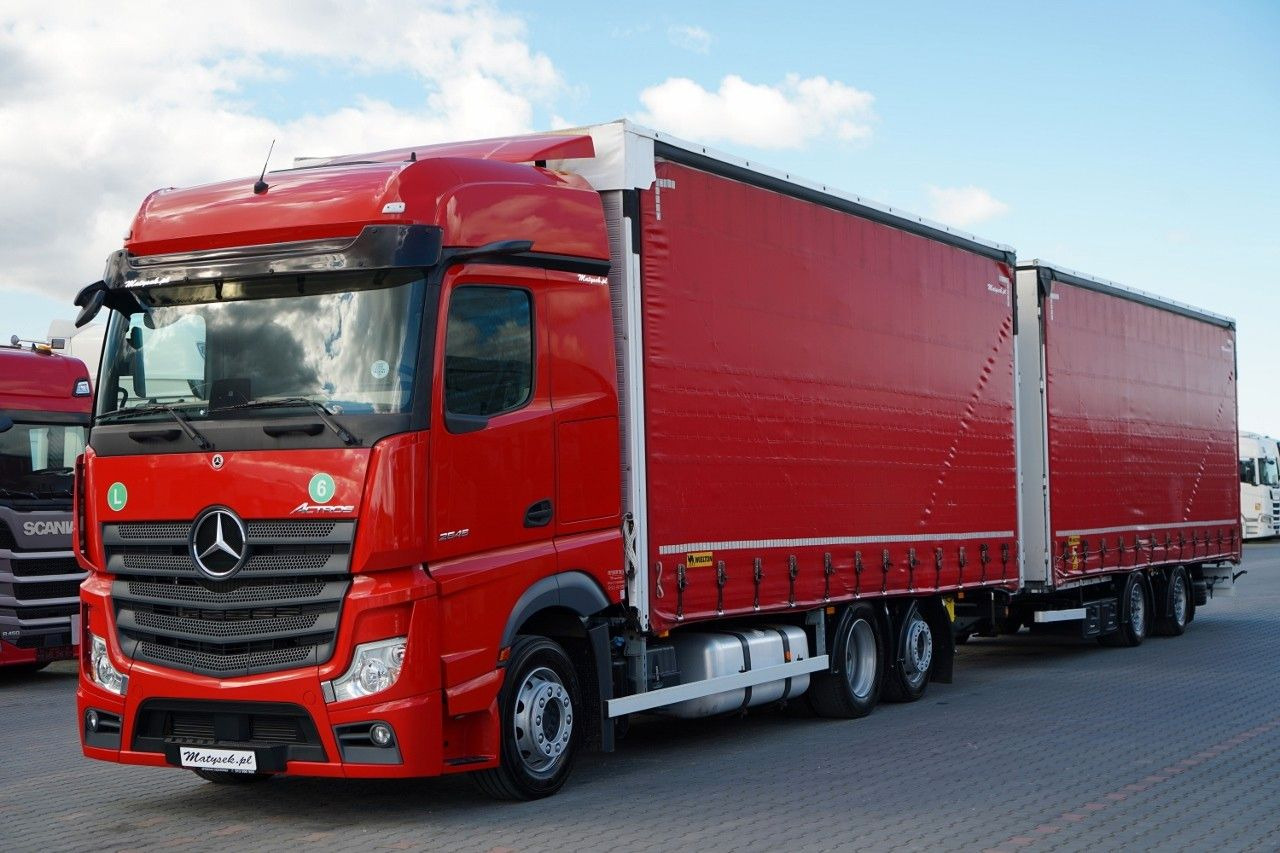 Mercedes-Benz ACTROS 2545 / ZESTAW TANDEM 120 M3 / PRZEJAZDOW - Camión lona: foto 2 Mercedes-Benz ACTROS 2545 / ZESTAW TANDEM 120 M3 / PRZEJAZDOW - Camión lona: foto 2