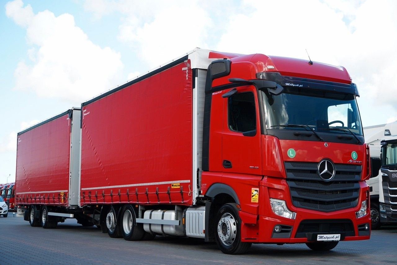 Mercedes-Benz ACTROS 2545 / ZESTAW TANDEM 120 M3 / PRZEJAZDOW - Camión lona: foto 1 Mercedes-Benz ACTROS 2545 / ZESTAW TANDEM 120 M3 / PRZEJAZDOW - Camión lona: foto 1