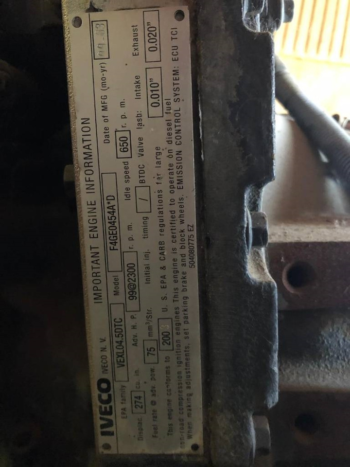 Iveco S4D104E ENGINE - Motor para Maquinaria de construcción: foto 4 Iveco S4D104E ENGINE - Motor para Maquinaria de construcción: foto 4