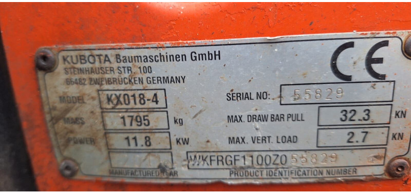 Kubota KX018-4 - Miniexcavadora: foto 4 Kubota KX018-4 - Miniexcavadora: foto 4