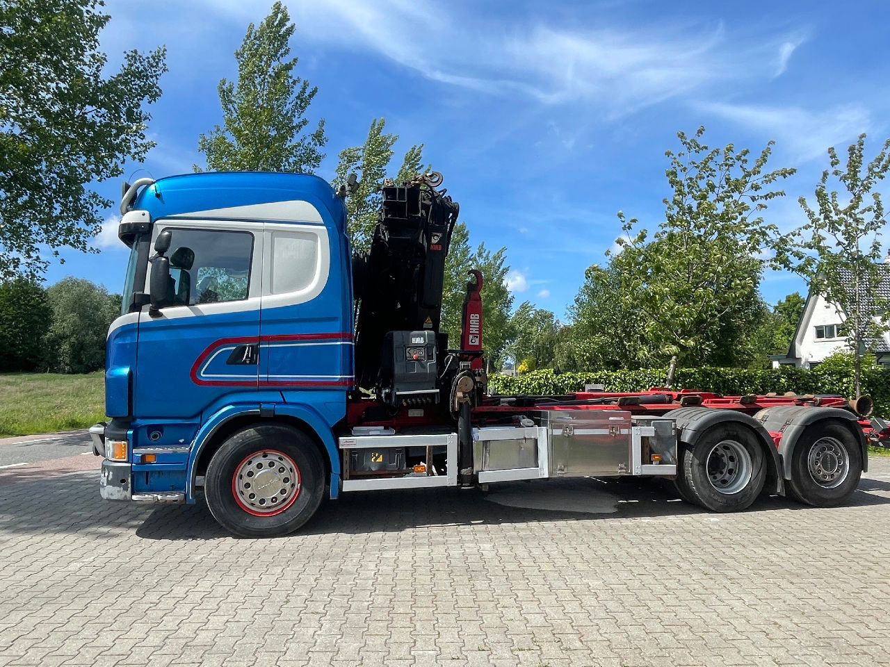 Scania R480 with hiab hookloader and hiab 262 EP5 with remote crane 2019 - Camión portacontenedore/ Intercambiable, Camión grúa: foto 2 Scania R480 with hiab hookloader and hiab 262 EP5 with remote crane 2019 - Camión portacontenedore/ Intercambiable, Camión grúa: foto 2