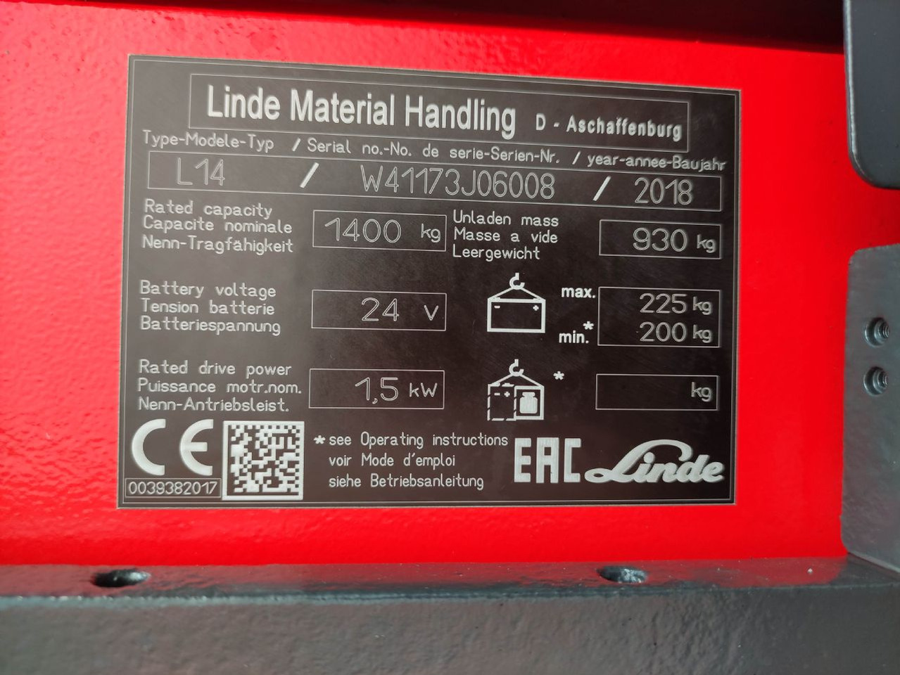 Linde L14i-1173 - Apilador: foto 5 Linde L14i-1173 - Apilador: foto 5