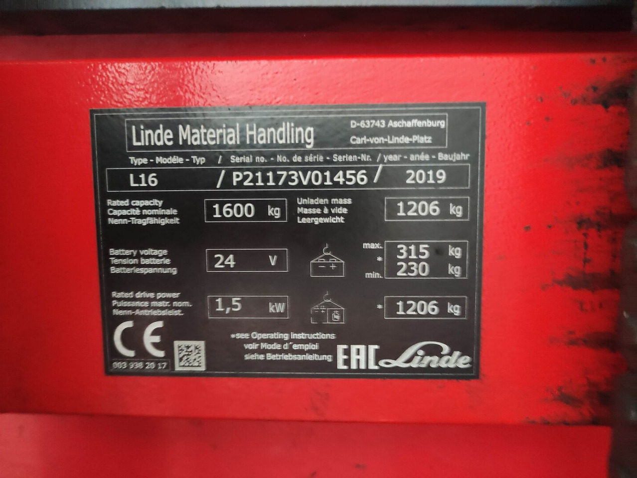 Linde L16-1173 - Apilador: foto 5 Linde L16-1173 - Apilador: foto 5