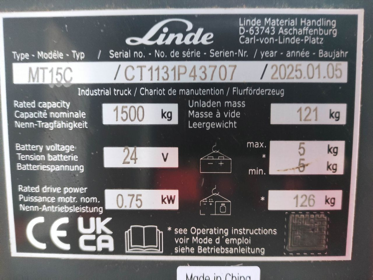 Linde MT15C - Transpaleta: foto 5 Linde MT15C - Transpaleta: foto 5