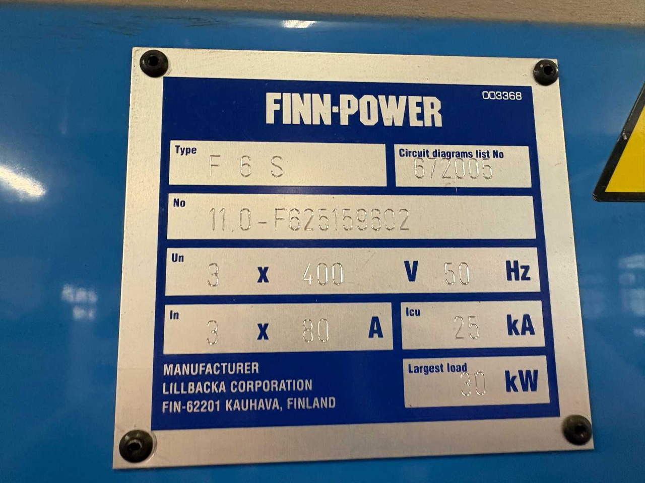 Sheet metal work centre Finn-Power F 6 S - Máquina para metal: foto 3 Sheet metal work centre Finn-Power F 6 S - Máquina para metal: foto 3