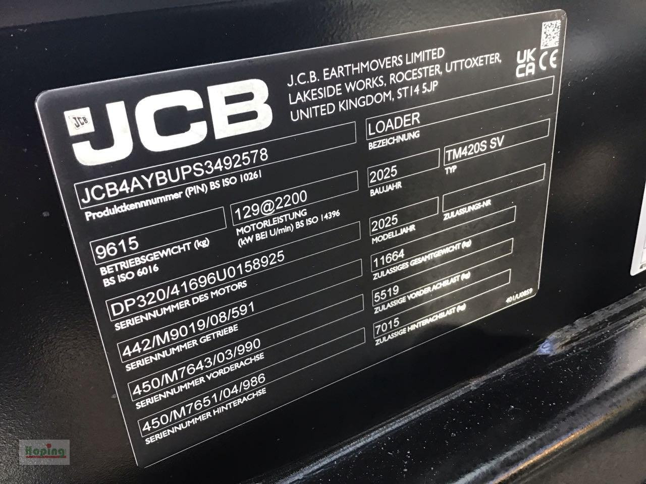 JCB TM420S AGRI - Stufe V - Cargadora de ruedas telescópica: foto 5 JCB TM420S AGRI - Stufe V - Cargadora de ruedas telescópica: foto 5