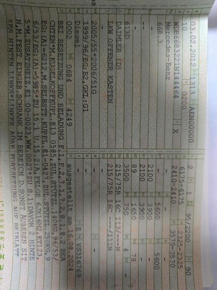 Furgoneta caja abierta, Furgoneta combi Mercedes-Benz Vario 613D Bluetec 5 Pritsche Doka LKW: foto 19