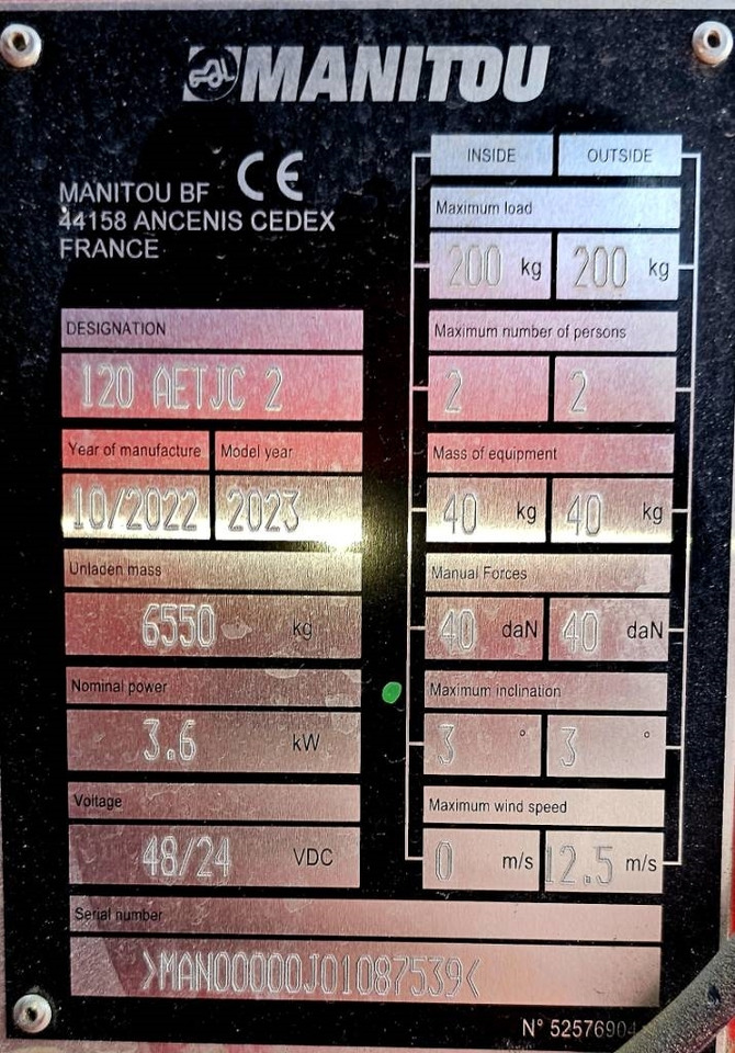 Arrendamiento de Manitou 120 AET JC  Manitou 120 AET JC: foto 9