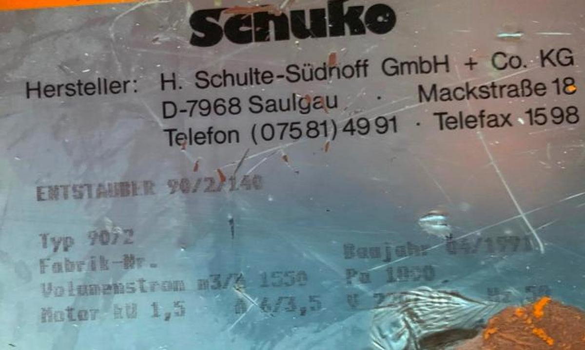 Späne-Absauganlage SCHUKO - Equipo de climatización industrial: foto 2 Späne-Absauganlage SCHUKO - Equipo de climatización industrial: foto 2