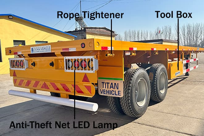 TITAN 2 Axle 40 Ft Flatbed Trailer for Sale in Uganda - Semirremolque plataforma/ Caja abierta: foto 5 TITAN 2 Axle 40 Ft Flatbed Trailer for Sale in Uganda - Semirremolque plataforma/ Caja abierta: foto 5