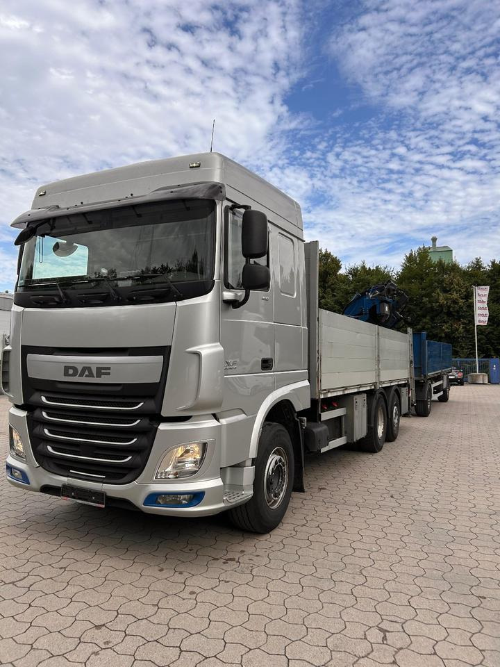 DAF DAF XF 460 FAN + MKG + 10mtr 2to + Lenkachse + EURO 6 - Camión caja abierta, Camión grúa: foto 1 DAF DAF XF 460 FAN + MKG + 10mtr 2to + Lenkachse + EURO 6 - Camión caja abierta, Camión grúa: foto 1