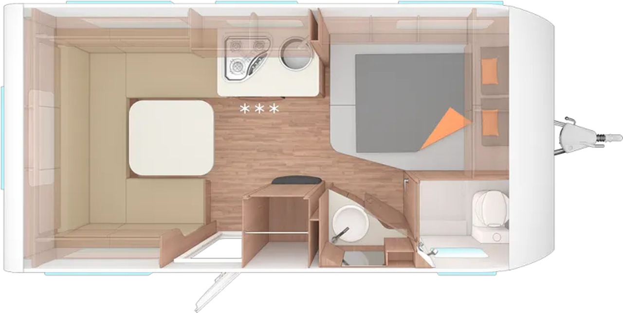 Weinsberg CaraOne 450 FU 1.500 KG, Fußbodentemp., Radtr - Caravana: foto 2 Weinsberg CaraOne 450 FU 1.500 KG, Fußbodentemp., Radtr - Caravana: foto 2