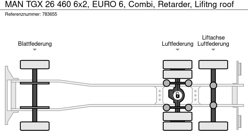 Arrendamiento de MAN TGX 26 460 6x2, EURO 6, Combi, Retarder, Lifitng roof MAN TGX 26 460 6x2, EURO 6, Combi, Retarder, Lifitng roof: foto 17