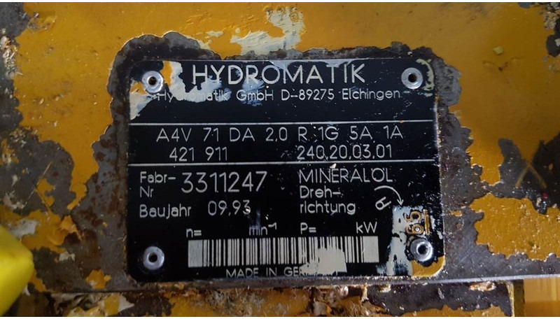 Ahlmann AZ9/AZ10-Hydromatik A4V71DA2.0R1G5A1A-Drive pump - Hidráulica: foto 4 Ahlmann AZ9/AZ10-Hydromatik A4V71DA2.0R1G5A1A-Drive pump - Hidráulica: foto 4