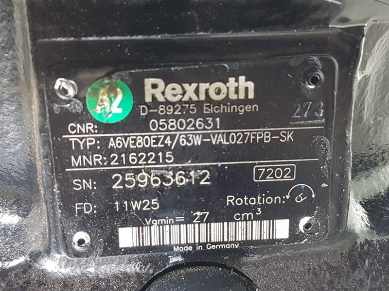 Bomag 05802631-Rexroth A6VE80EZ-Drive motor/Fahrmotor - Hidráulica para Maquinaria de construcción: foto 4 Bomag 05802631-Rexroth A6VE80EZ-Drive motor/Fahrmotor - Hidráulica para Maquinaria de construcción: foto 4