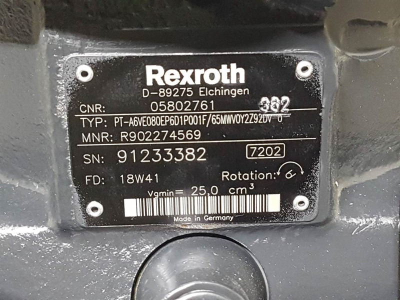 Bomag 05802761-Rexroth A6VE080EP-Drive motor/Fahrmotor - Hidráulica para Maquinaria de construcción: foto 4 Bomag 05802761-Rexroth A6VE080EP-Drive motor/Fahrmotor - Hidráulica para Maquinaria de construcción: foto 4