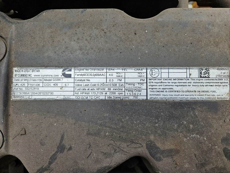 Arrendamiento de Cummins QSB6.7 - Engine/Motor Cummins QSB6.7 - Engine/Motor: foto 9