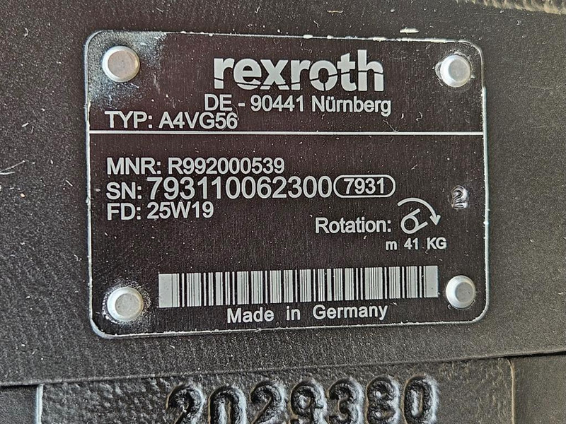 JCB 409 ZX-20/925291-Rexroth A4VG56-Drive pump/Rijpomp - Hidráulica para Maquinaria de construcción: foto 5 JCB 409 ZX-20/925291-Rexroth A4VG56-Drive pump/Rijpomp - Hidráulica para Maquinaria de construcción: foto 5