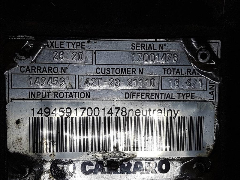 Komatsu WA70-5-Carraro 28.20-149459-Axle housing/Achskörpe - Eje y piezas para Maquinaria de construcción: foto 3 Komatsu WA70-5-Carraro 28.20-149459-Axle housing/Achskörpe - Eje y piezas para Maquinaria de construcción: foto 3