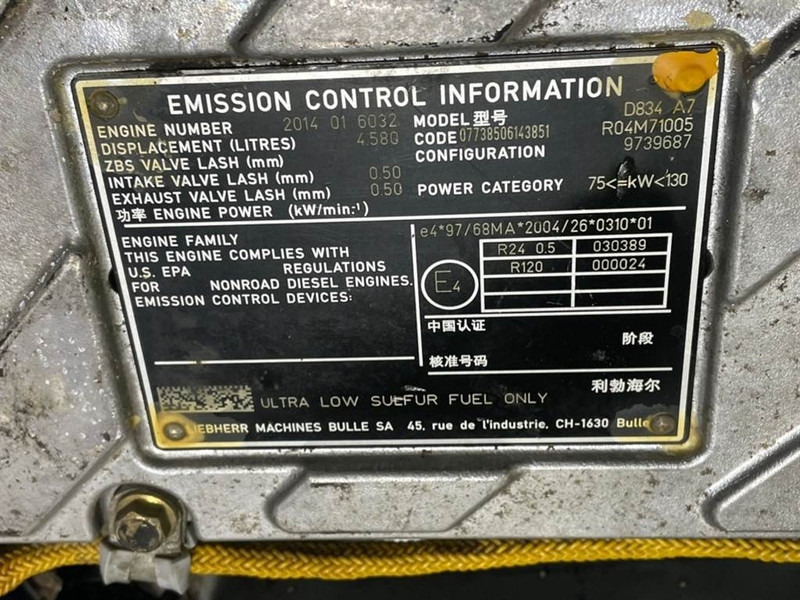 Motor para Maquinaria de construcción Liebherr A924C-D834 A7-Engine/Motor: foto 9