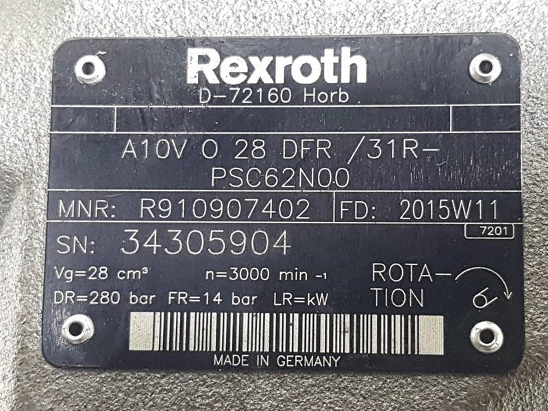 Rexroth A10VO28DFR/31R-R910907402-Load sensing pump - Hidráulica para Maquinaria de construcción: foto 4 Rexroth A10VO28DFR/31R-R910907402-Load sensing pump - Hidráulica para Maquinaria de construcción: foto 4