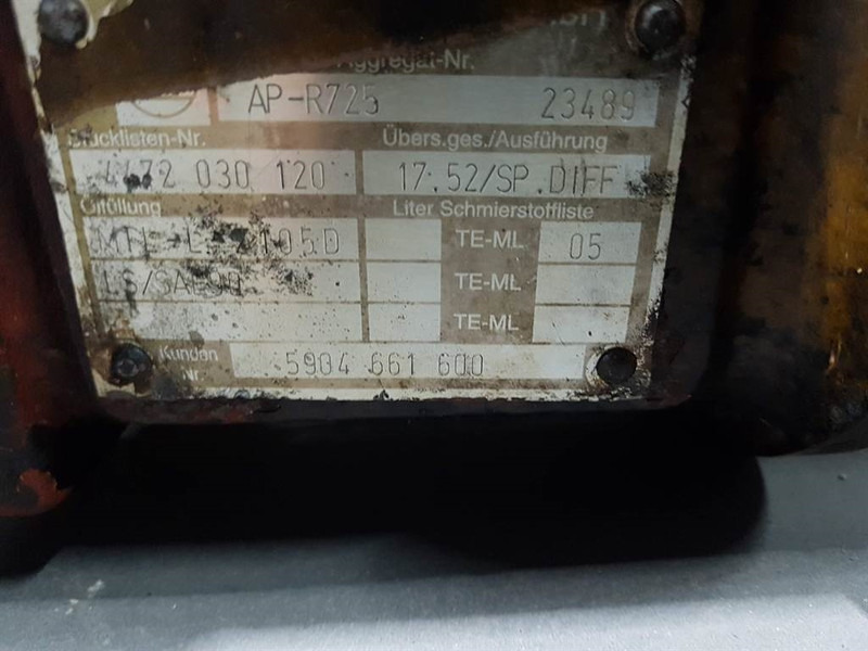 Terex Schaeff SKL833-AP-R725-Axle housing/Achskörper/Astrechter - Eje y piezas para Maquinaria de construcción: foto 5 Terex Schaeff SKL833-AP-R725-Axle housing/Achskörper/Astrechter - Eje y piezas para Maquinaria de construcción: foto 5