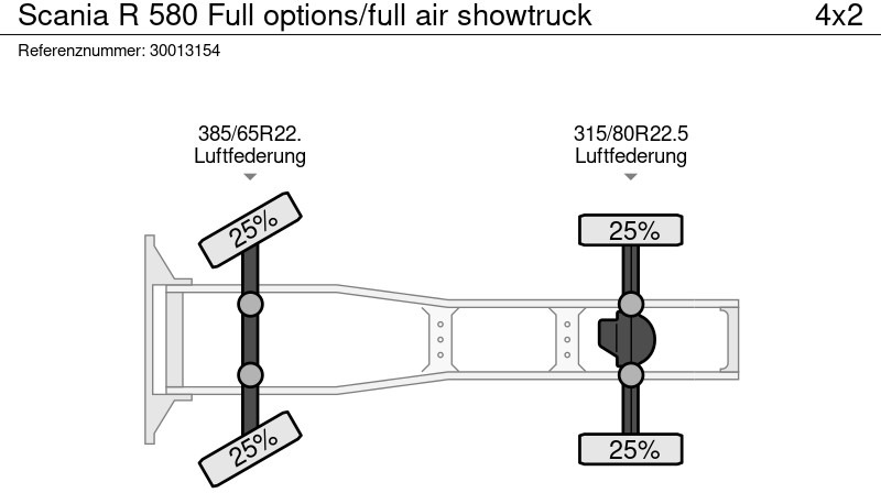 Cabeza tractora Scania R 580 Full options/full air showtruck: foto 13