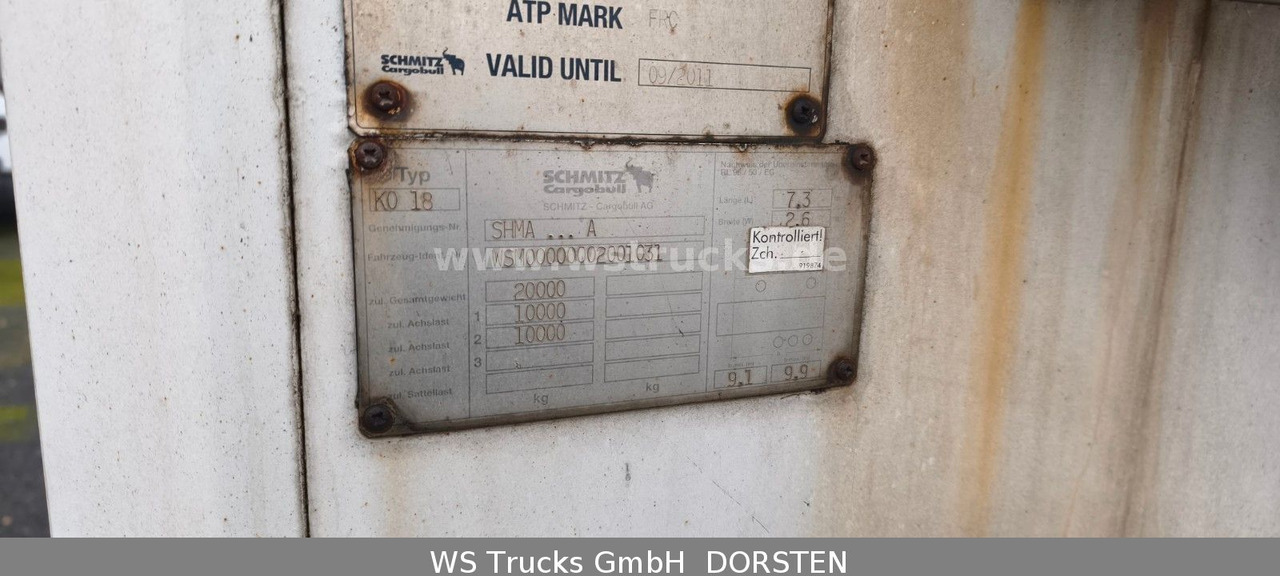 Schmitz Cargobull KO18 TKing SL 100 Rohrbahn Fleisch - Remolque frigorífico: foto 5 Schmitz Cargobull KO18 TKing SL 100 Rohrbahn Fleisch - Remolque frigorífico: foto 5