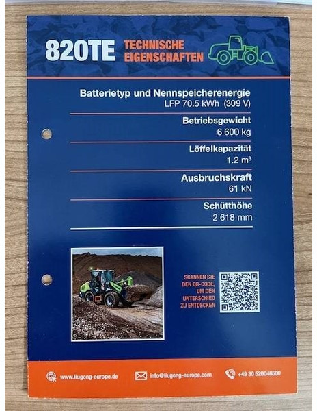 LIUGONG 820 TE vollelektrisch, 6.600 kg, 1.2 cbm - Cargadora de ruedas: foto 4 LIUGONG 820 TE vollelektrisch, 6.600 kg, 1.2 cbm - Cargadora de ruedas: foto 4
