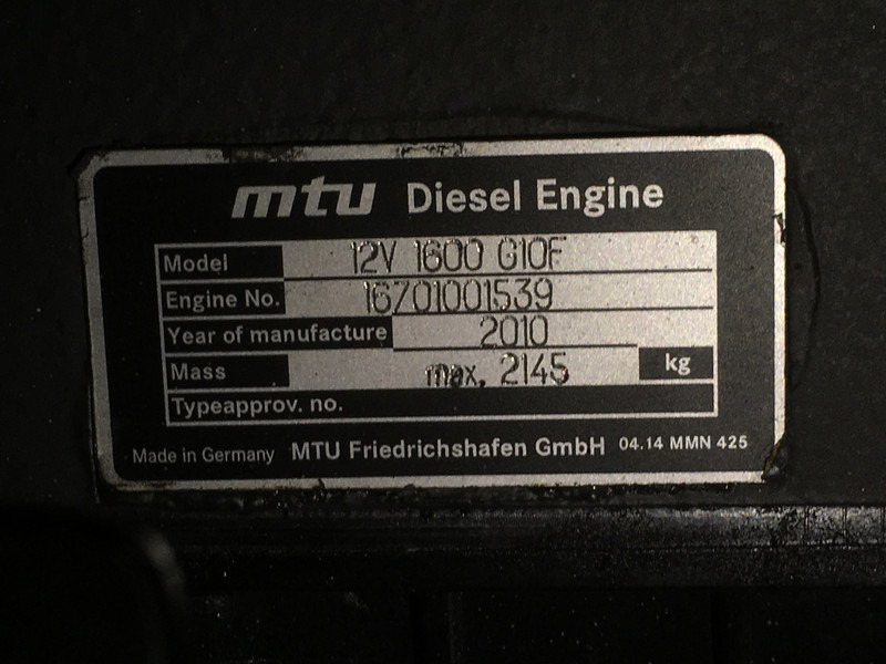 Generador industriale MTU 12V1600G10F GENERATOR 700KVA USED: foto 6 Generador industriale MTU 12V1600G10F GENERATOR 700KVA USED: foto 6