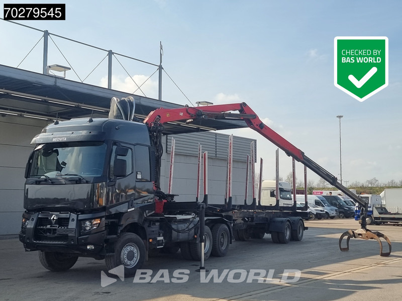 Renault K 520 6X6 6x6 Big-Axle Steelsuspension Holz Kran Palfinger Q180Z96 Optibrake+ Drumbrakes - Cabeza tractora: foto 1 Renault K 520 6X6 6x6 Big-Axle Steelsuspension Holz Kran Palfinger Q180Z96 Optibrake+ Drumbrakes - Cabeza tractora: foto 1