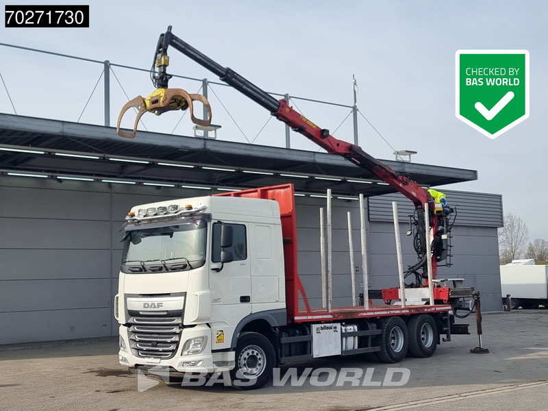DAF XF 510 6X4 Jonsered Z-Crane SC ACC Retarder Euro 6 - Camión forestal, Camión grúa: foto 1 DAF XF 510 6X4 Jonsered Z-Crane SC ACC Retarder Euro 6 - Camión forestal, Camión grúa: foto 1