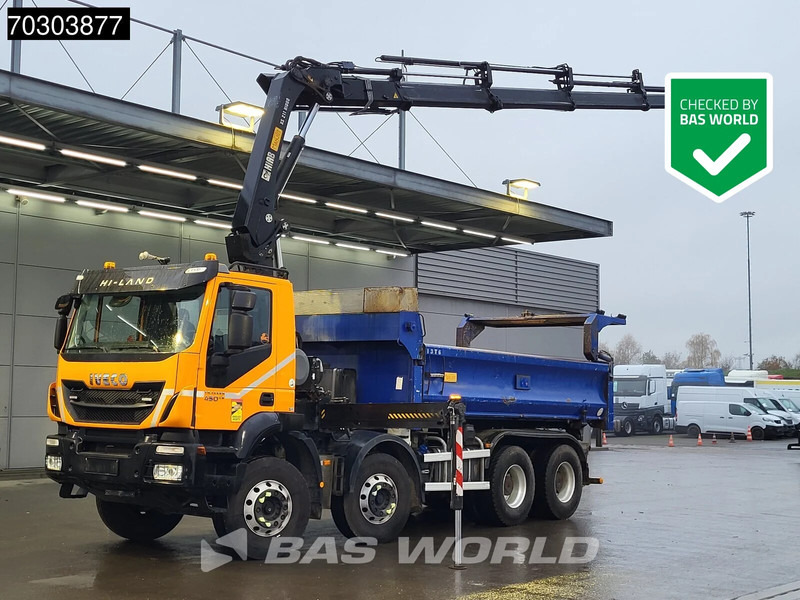 Iveco Trakker 450 8X4 HIAB 211 EP-4 Hiduo Kran Crane Big-Axle 2-Side Tipper Euro 6 - Camión volquete, Camión grúa: foto 1 Iveco Trakker 450 8X4 HIAB 211 EP-4 Hiduo Kran Crane Big-Axle 2-Side Tipper Euro 6 - Camión volquete, Camión grúa: foto 1