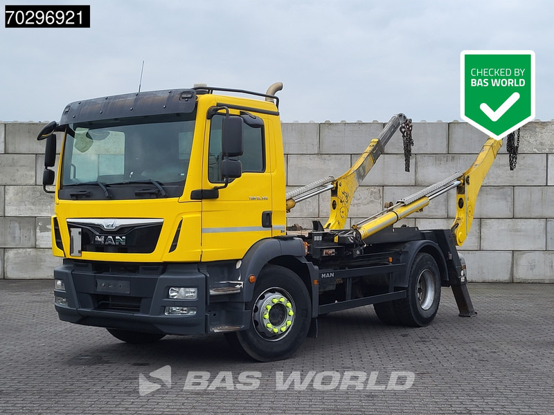 MAN TGM 18.340 4X2 13Tons Gergen skiploader Automatic Euro 6 - Camión portacontenedor de cadenas: foto 1 MAN TGM 18.340 4X2 13Tons Gergen skiploader Automatic Euro 6 - Camión portacontenedor de cadenas: foto 1