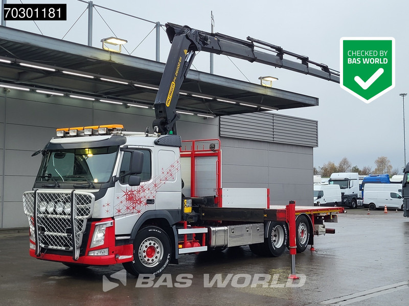 Volvo FM 410 FM 6X2 Palfinger PK 26002-EH E Kran Crane Lift +steering axle Automatic Euro 6 - Camión caja abierta, Camión grúa: foto 1 Volvo FM 410 FM 6X2 Palfinger PK 26002-EH E Kran Crane Lift +steering axle Automatic Euro 6 - Camión caja abierta, Camión grúa: foto 1