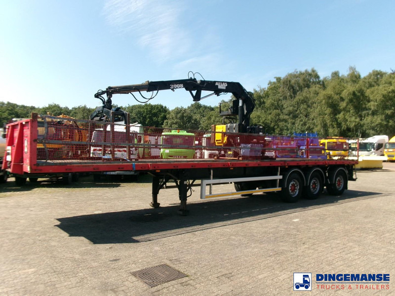 Fruehauf 3-axle platform trailer + Atlas 3008 crane - Semirremolque plataforma/ Caja abierta: foto 1 Fruehauf 3-axle platform trailer + Atlas 3008 crane - Semirremolque plataforma/ Caja abierta: foto 1