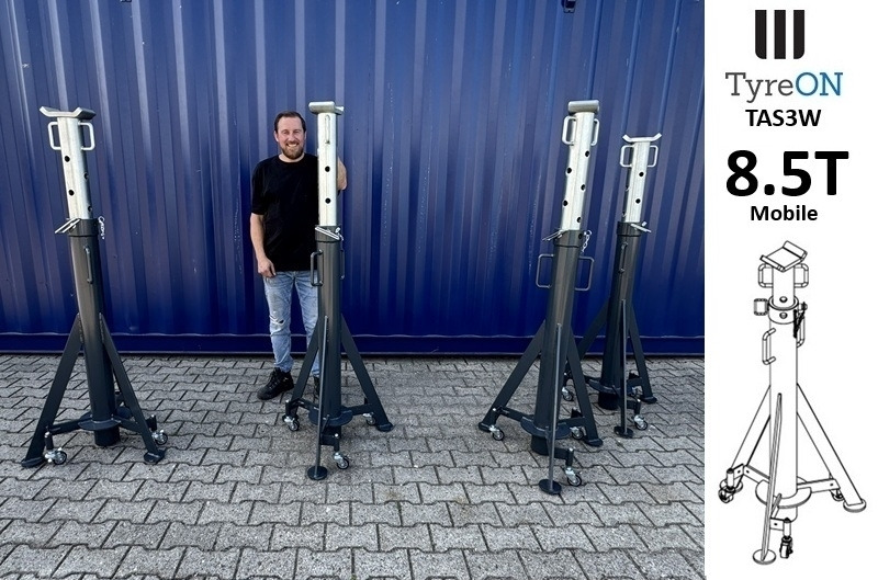 4 pieces TAS3W 8.5T mobile heavy duty axle stands 1370-1970 mm - Equipo de taller: foto 3 4 pieces TAS3W 8.5T mobile heavy duty axle stands 1370-1970 mm - Equipo de taller: foto 3