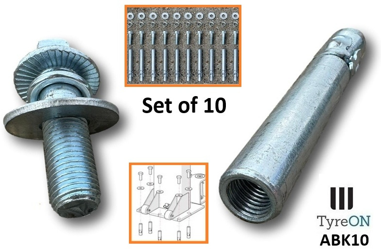 ABK10 set of 10 - Anchor Bolt Kit - Internal threaded plus anchor bolts - Equipo de taller: foto 1 ABK10 set of 10 - Anchor Bolt Kit - Internal threaded plus anchor bolts - Equipo de taller: foto 1