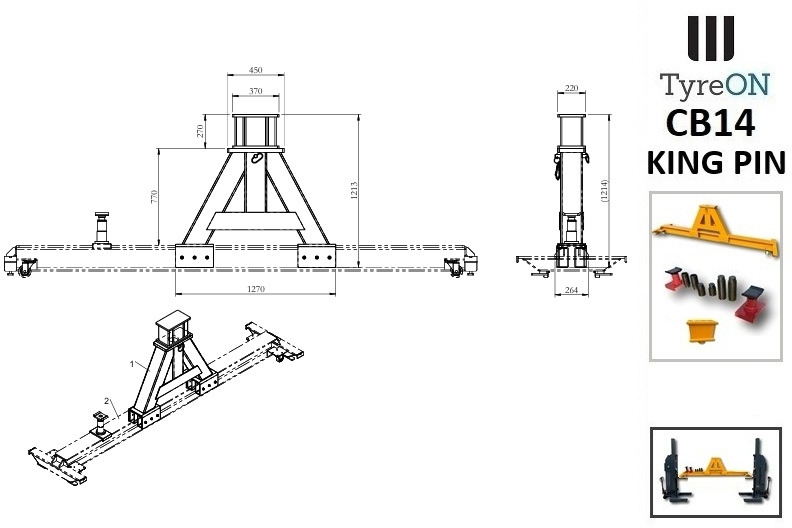 CB14-KPA 14T crossbeam with trailer kingpin adapter - mobile - for mobile truck lift mobile vehicle lifts - Equipo de taller: foto 3 CB14-KPA 14T crossbeam with trailer kingpin adapter - mobile - for mobile truck lift mobile vehicle lifts - Equipo de taller: foto 3